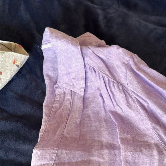 Sigrid Olsen Purple 3/4 Sleeve Polo Collar Blouse - Picture 15 of 17